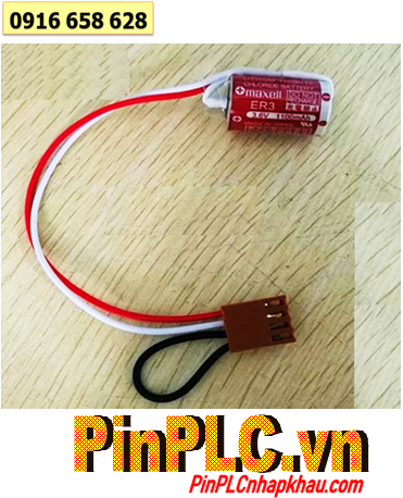 Maxell ER3 (ZẮC CẮM); Pin nuôi nguồn PLC Maxell ER3 lithium 3.6v 1/2AA 1100mAh _Xuất xứ NHẬT 